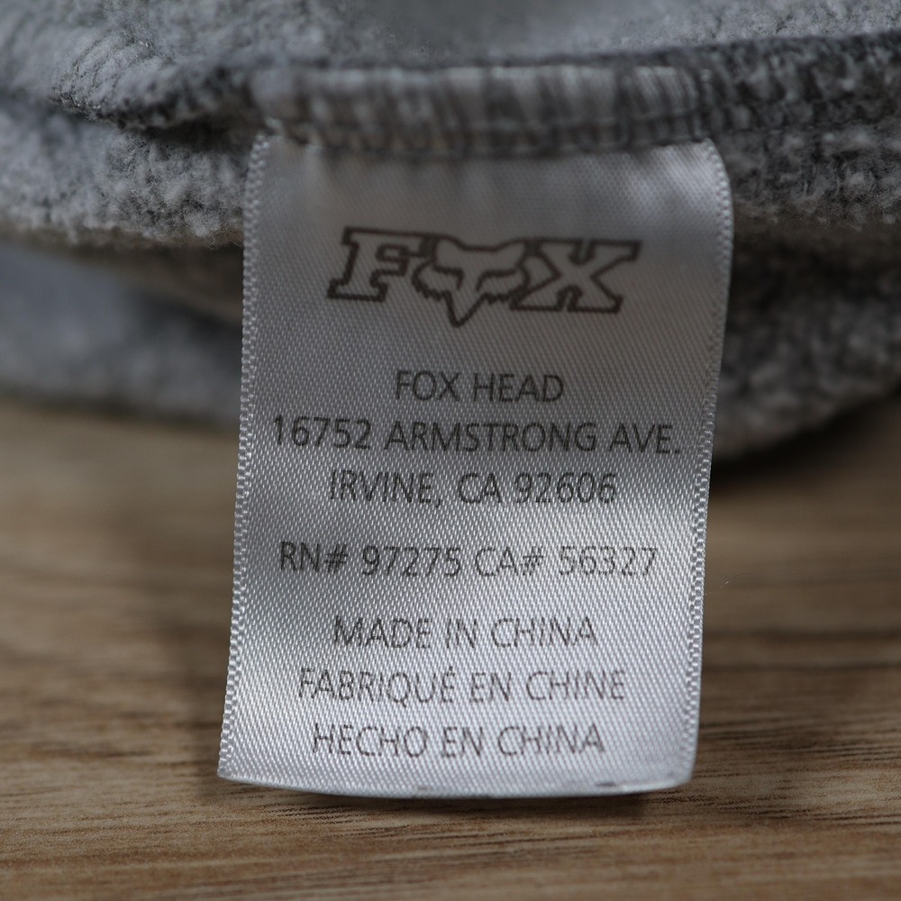 Fox Racing Hoodie Mens Medium Gray Navy Blue Pullover Graphic Logo Offroad - Picture 9 of 11